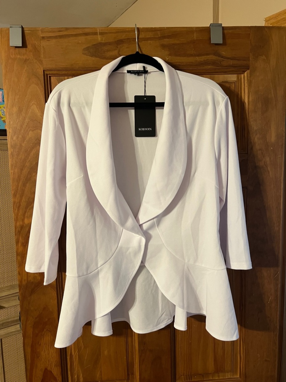 Kokoons White Peplum Shawl-Collar Blazer
